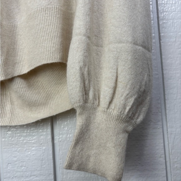 Madewell Women’s XL Cream Shirred Balloon-Sleeve Turtleneck Sweater - Picture 7 of 8